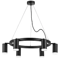 Люстра подвесная Rullo LR0163760 Lightstar чёрная на 6 ламп, основание чёрное в стиле хай-тек Люстра подвесная Rullo LR0163760 Lightstar чёрная на 6 ламп, основание чёрное в стиле хай-тек